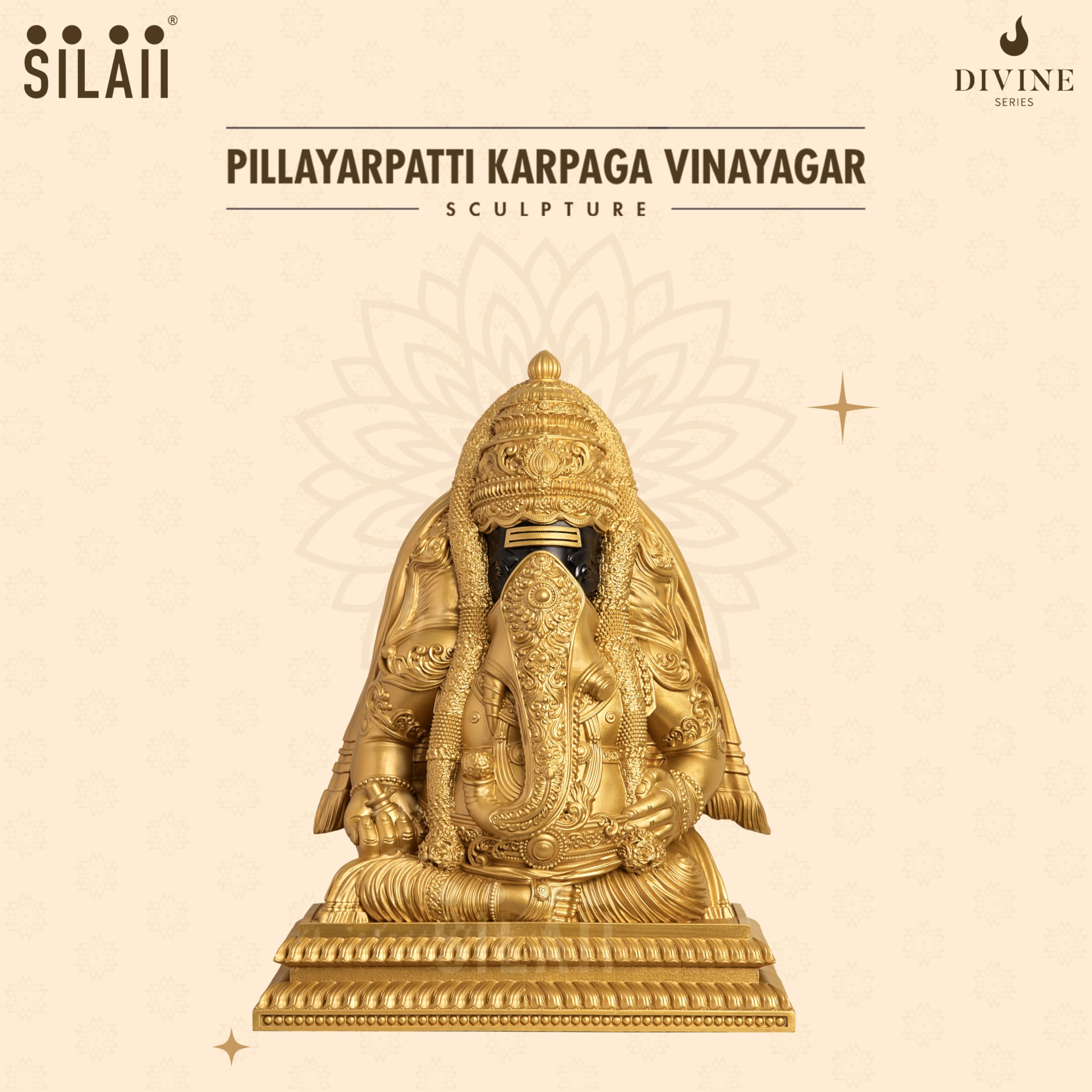 Silaii Pillayarpatti Karpaga Vinayagar Idol  Sacred Wish-Granting Ganesha Murti Showpiece & Statue For Home Decor, Pooja Room, H